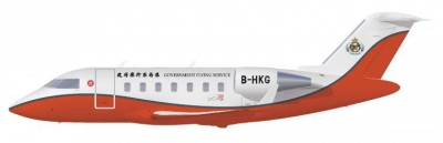 Challenger 605 aircraft in a tentative colour scheme