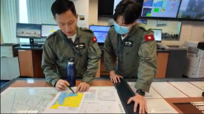 Aircrews perform a pre-flight briefing